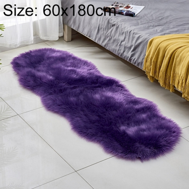 Faux Wool Leather Sofa Carpet Floor Mats Fleece Cushions Bay Window Mats, Size: 60x180cm(Purple)
