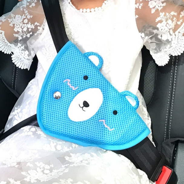 Car Child Seat Belt Adjusting and Fixing Device Buttons Seat Belt Anti-strangulation Shoulder Cover, Style:Mesh Fabric Polar Bear