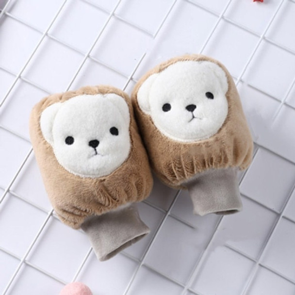 5 Pairs Autumn And Winter Children Universal Cartoon Bear Pattern Cute Wear-Resistant Anti-Dirty Sleeves(Coffee )