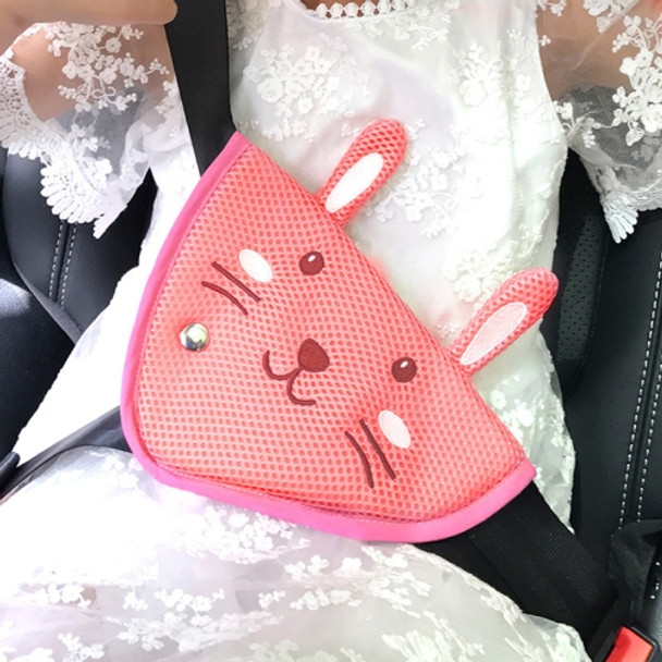 Car Child Seat Belt Adjusting and Fixing Device Buttons Seat Belt Anti-strangulation Shoulder Cover, Style:Mesh Fabric Rabbit