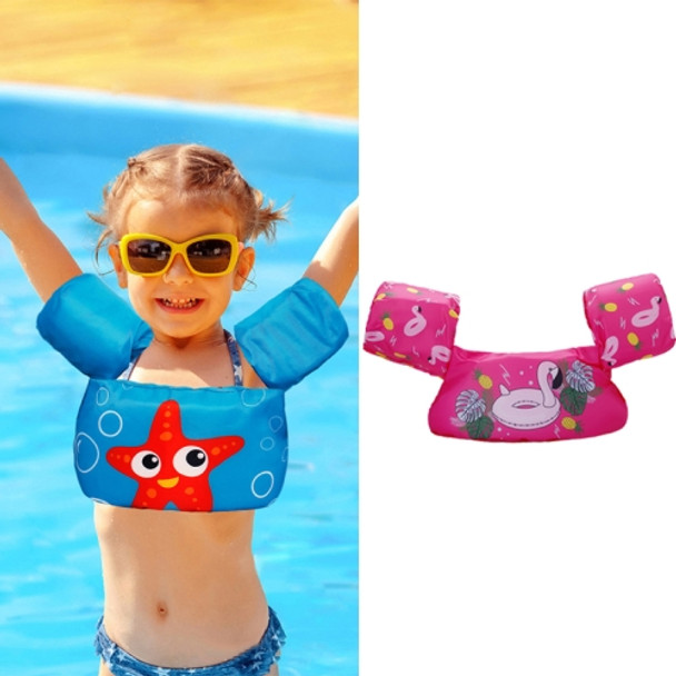 Children Play Water Swimming Gear Cartoon Buoyancy Vest(Red Flamingo)