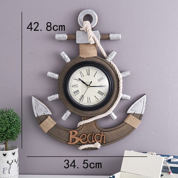 Retro Old Decoration Wall Clock Living Room Wooden Clock Wall Decoration(Silver)