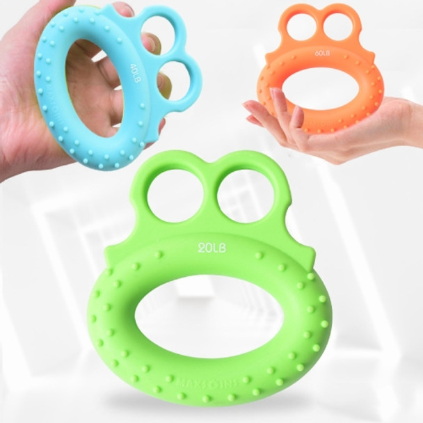 2 PCS Angry Frog Shape Finger Grip Device Finger Strength Exercise Grip Ring(20LB (Green))
