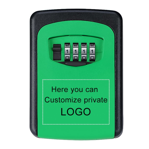 Wall-hanging Key Storage Box with Metal 4-Digit Password Lock(Green)