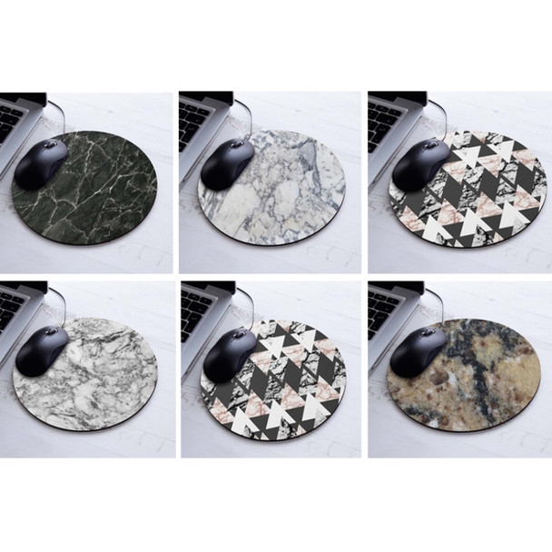 3 PCS Marbled Round Mouse Pad Rubber Non-Slip Mouse Pad, Size:  22 x 22cm Not Overlocked(Marble No. 8)