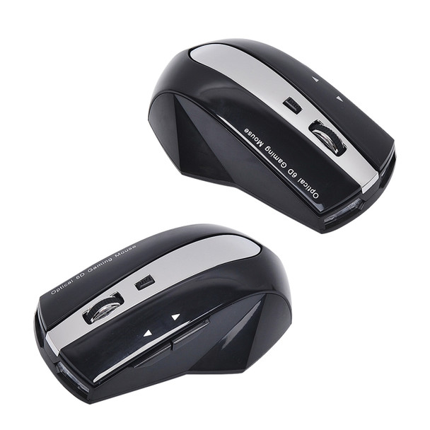M-011G 2.4GHz 6 Keys Wireless Charging Mouse Office Game Mouse(Black)