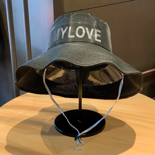 Transparent Mesh Stitching Breathable Leisure Sun Hat Big Brimmed Hat, Size: Free Size(Black)