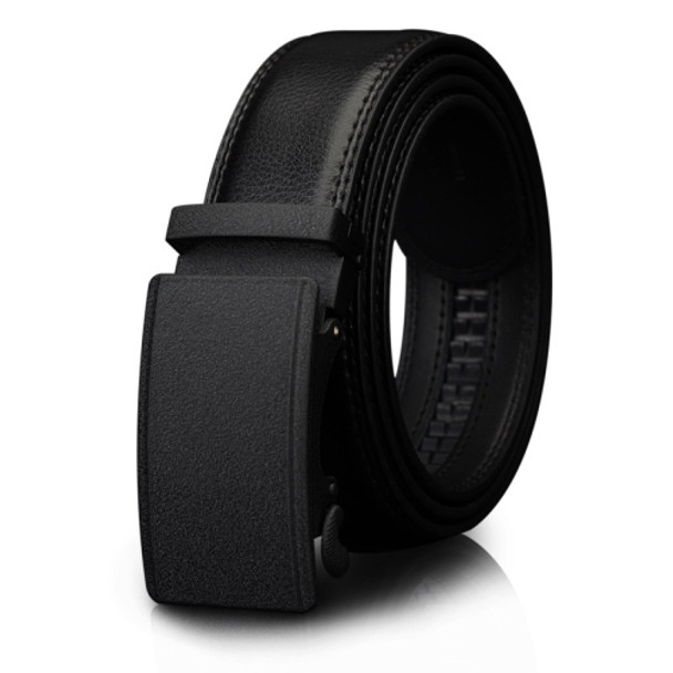 COWATHER CZ032 Men Two-Layer Leather Casual Business All-Match Automatic Buckle Belt, Length: 125cm(Black)