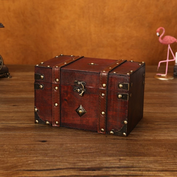 Wooden Square Vintage Jewelry Storage Box Indoor Shooting Props,Specification： 6266 Large