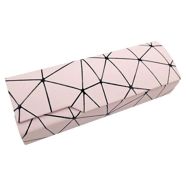 Lattice Pattern Portable Glasses Box(Light Pink)