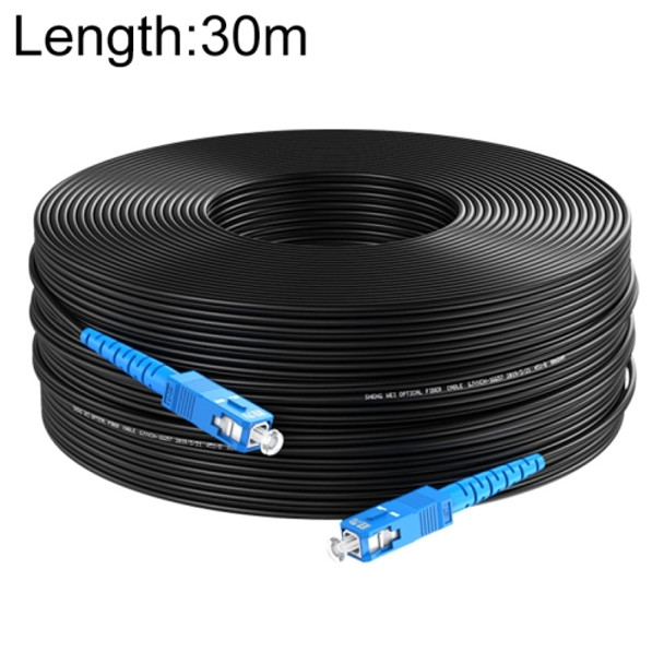 Triple Steel Wire Long Range Outdoor Fiber Optic Drop Cable Patch Jumper with SC Connector, Cable Length: 30m