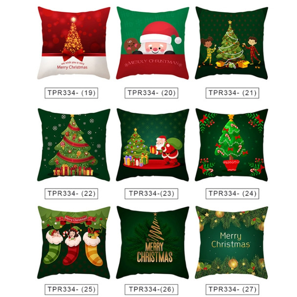 3 PCS Christmas Peach Skin Cartoon Sofa Pillowcase Without Pillow Core, Size: 45x45cm(TPR334-21)