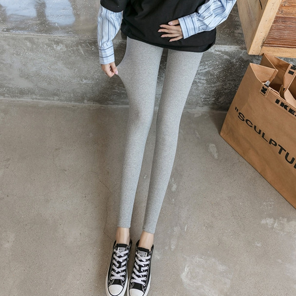 Fashion Threaded Outer Wear Trousers Pregnancy Belly Lift Pants Tide Mother Maternity Wear (Color:Dark Gray Size:XXL)