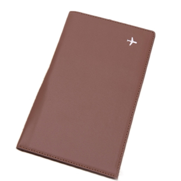 PU Leather Multi-Function Document Holder Travel Portable Passport Bag(Brown)