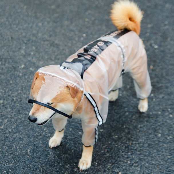 Dog Raincoat Four Foot Waterproof Transparent Reflective Poncho, Size: S(Matte White)