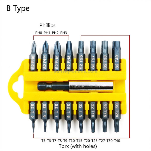 17 PCS / Set Multi-Function Electric Drill Screwdriver Bit(B)