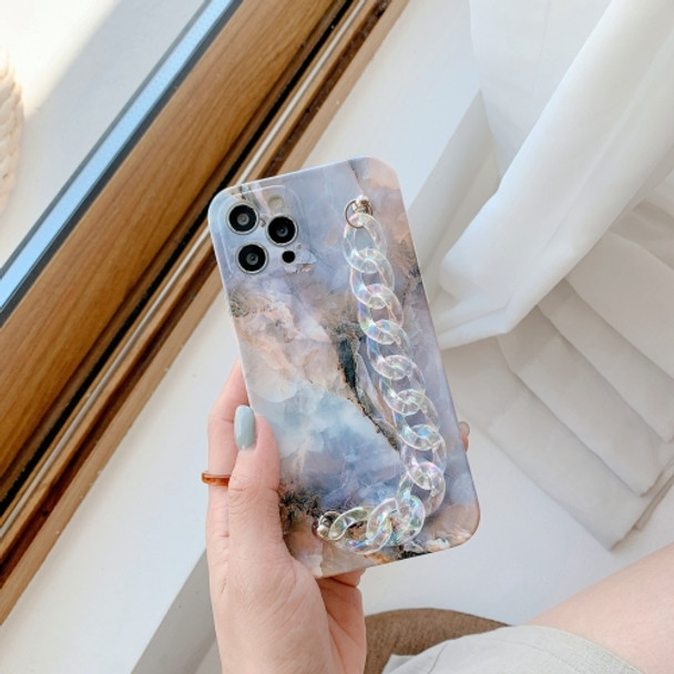 Agate Marble Pattern Protective Case With Bracelet For iPhone 11 Pro(Blue)