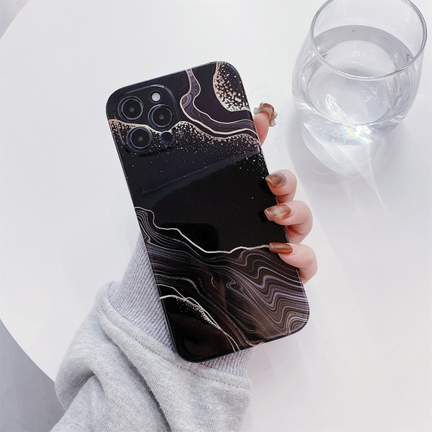 Glossy Marble Texture Protective Case For iPhone 11 Pro(Black)