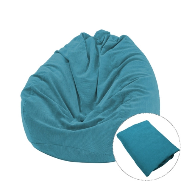 Corduroy Lazy Bean Bag Chair Sofa Cover, Size:100x120cm(Sky Blue)