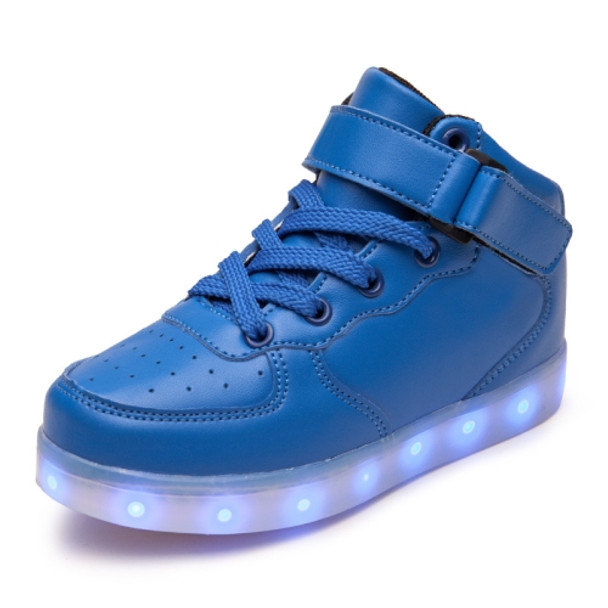 Children LED Luminous Shoes Rechargeable Sports Shoes, Size: 27(Blue)