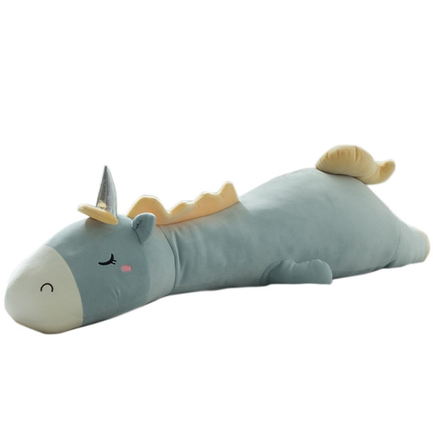 Unicorn Doll Long Pillow Plush Toys Bedside Cushion, Size: 120cm(Blue Green)