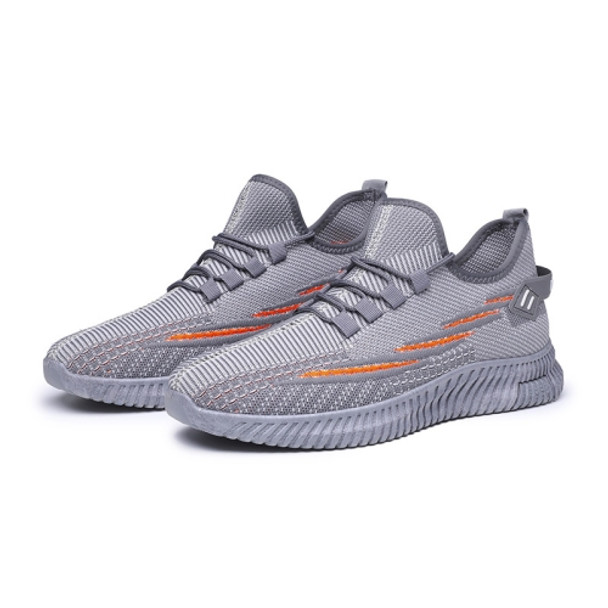 Men Spring Breathable Sports Casual Running Shoes Mesh Shoes, Size: 44(Gray)