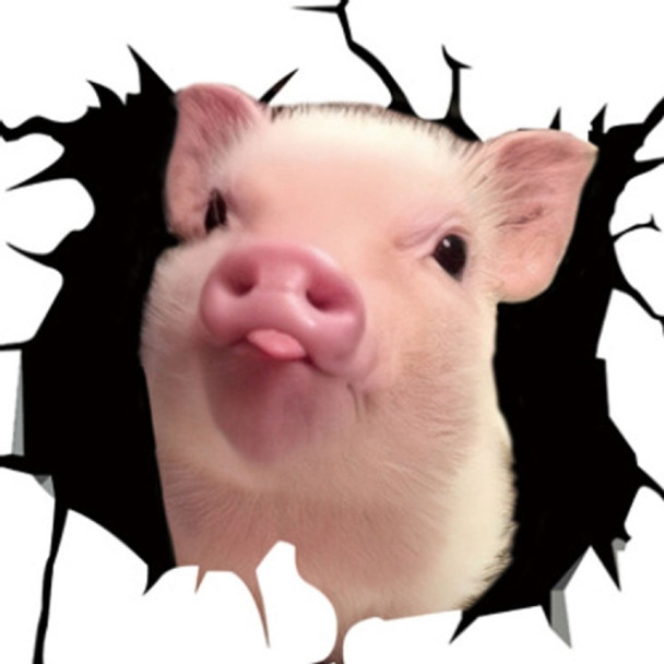 6 PCS Animal Wall Stickers Pig Hoisting Car Window Static Stickers(Pig 05)
