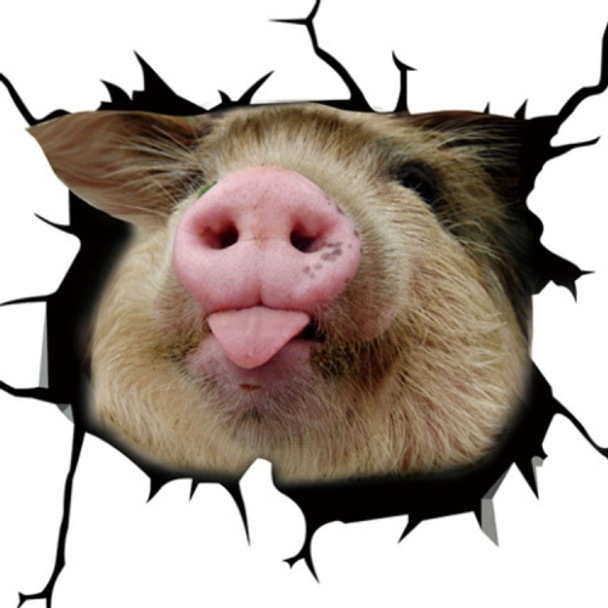 6 PCS Animal Wall Stickers Pig Hoisting Car Window Static Stickers(Pig 01)