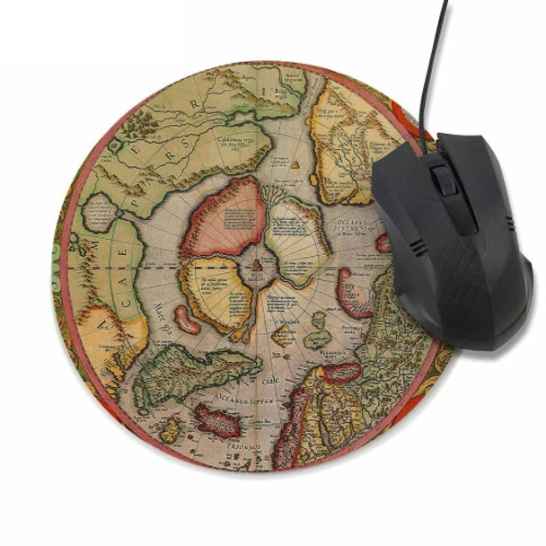 3 PCS Retro Map Round Mouse Pad Game Office Non-Slip Mat, Specification: Not Overlocked 220 x 220mm(Pattern 3)