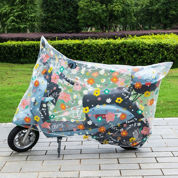 General Rain And Dustproof PEVA Car Cover For Motorcycles And Electric Vehicles, Specification: 180x120cm(Sun Flower)