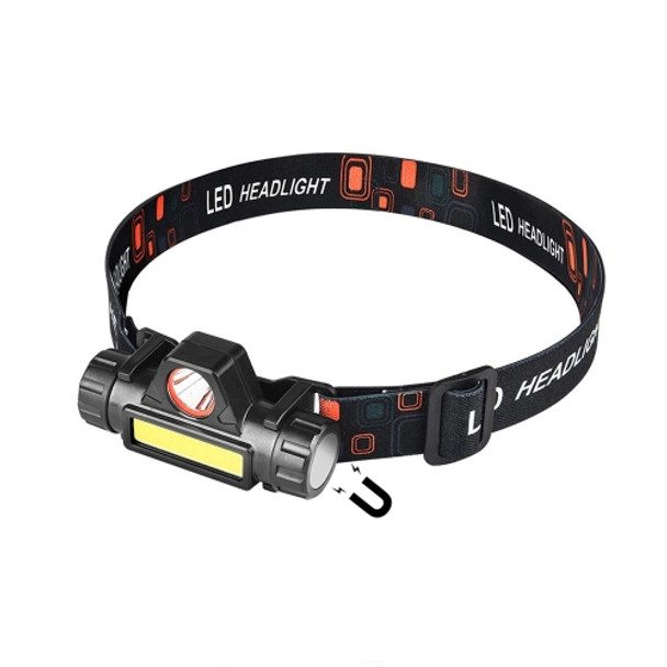 2 PCS 101 USB Rechargeable Headlight Glare Flashlight Magnet Camping Light Outdoor Fishing Light( Headlight + USB Cable)
