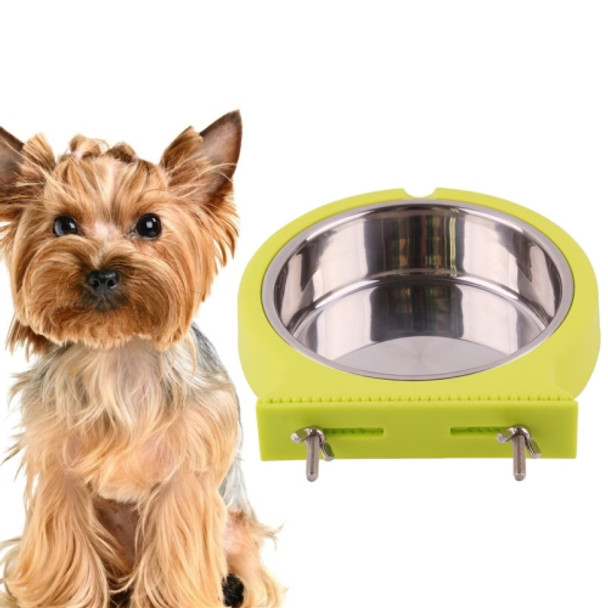 Stainless Steel Pet Bowl Hanging Bowl Anti-Overturning Dog Cat Bowl Feeder, Specification: Large (Pink)