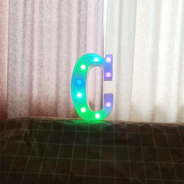 22cm Colorful Slow Flashing 26 Letters Numbers Decorative Light(Letter C)