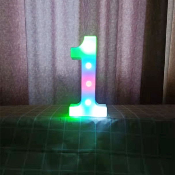 22cm Colorful Slow Flashing 26 Letters Numbers Decorative Light(Number 1)