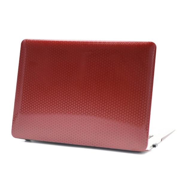 Laptop Plastic Honeycomb Protective Case For MacBook Air 13.3 inch A1369 / A1466(Wine Red)