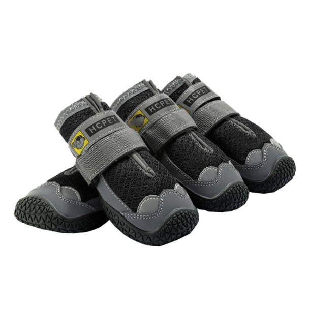 4 PCS / Set HCPET Dog Shoes Breathable Net Dog Shoes, Size: No.2 4.5cm(Gray)