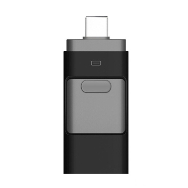 256GB Type-C + 8 Pin + USB 3.0  3 In 1 OTG Metal USB Flash Drive(Black)