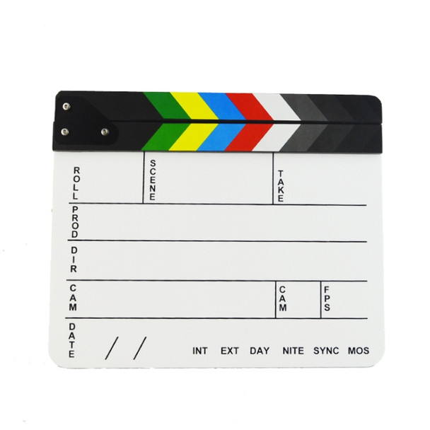 30 X 25cm English Colorful Acrylic Clapperboard TV Film Movie Clapper Board