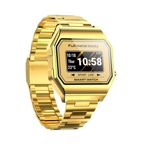 KW18  IP67 0.96 inch Steel Watchband Color Screen Smart Watch(Gold)