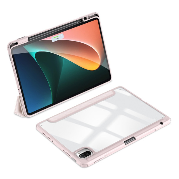 For Xiaomi Pad 5 / 5 Pro DUX DUCIS TOBY Series Antiskid Leather Tablet Case with Sleep / Wake-up Function(Pink)