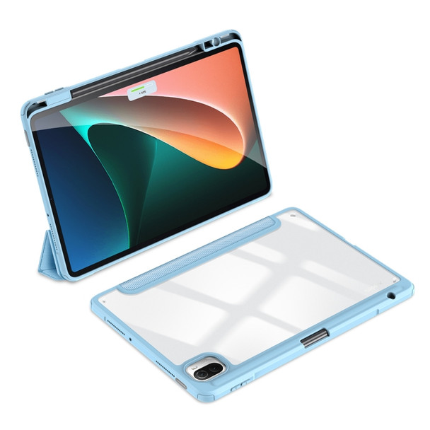 For Xiaomi Pad 5 / 5 Pro DUX DUCIS TOBY Series Antiskid Leather Tablet Case with Sleep / Wake-up Function(Blue)