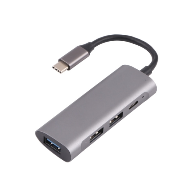 T-812 4 in 1 USB-C / Type-C to USB 3.0 + USB-C / Type-C + SD / TF Card Slots HUB Docking Station