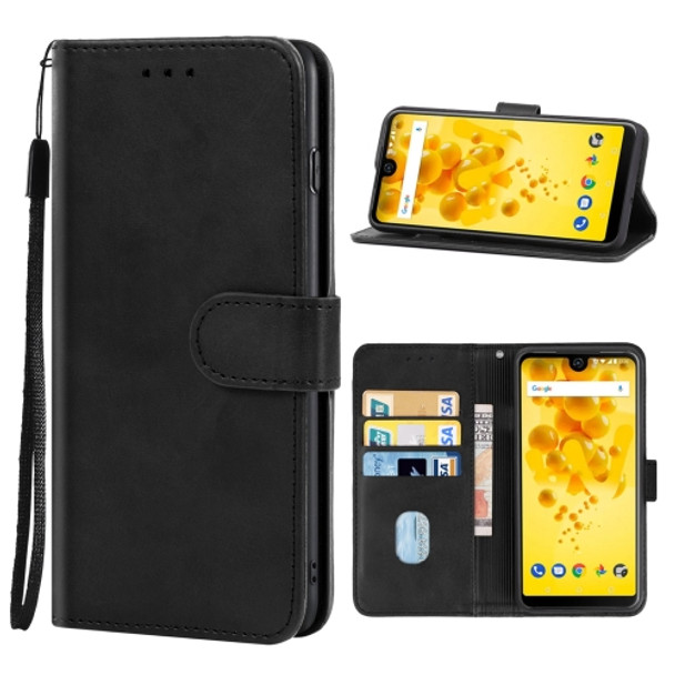 Leather Phone Case For Wiko View 2(Black)