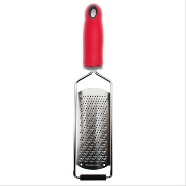 Cheese Grater Stainless Steel Blade Cheese Slicer Lemon Grater Chocolate Scraping Planer with Protective Cover(Red)