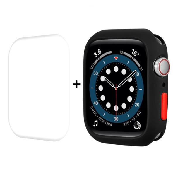 ENKAY  TPU Case  + Full Coverage PET Screen Protector For Apple Watch Series 7 45mm(Black)