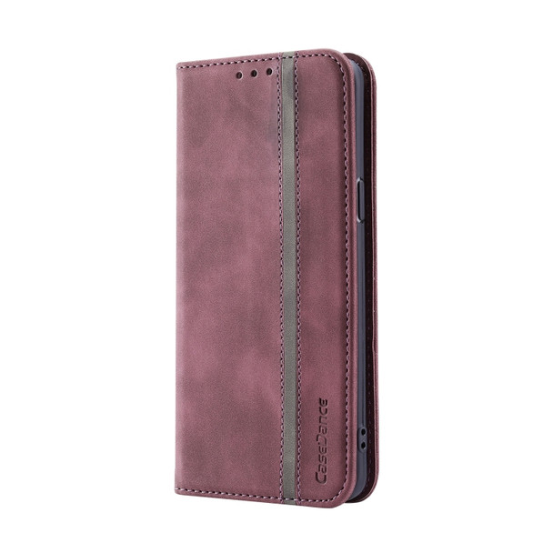 For Samsung Galaxy S9 Splicing Skin Feel Magnetic Leather Phone Case(Wine Red)