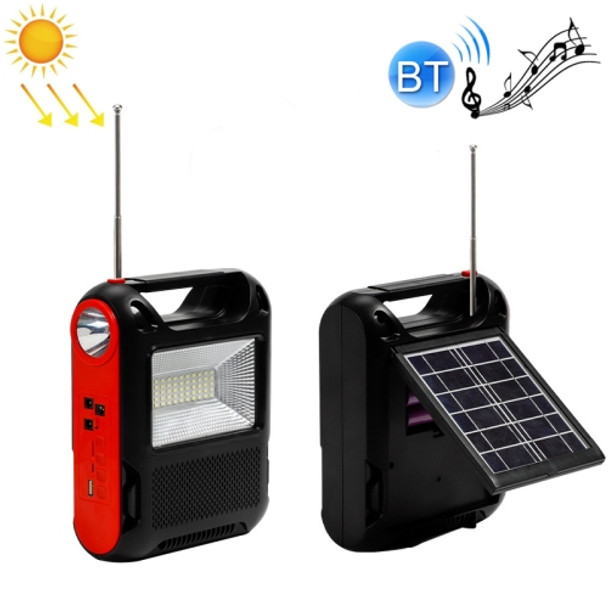 SY-108 Solar Outdoor Camping Light FM Bluetooth Speaker(Red)