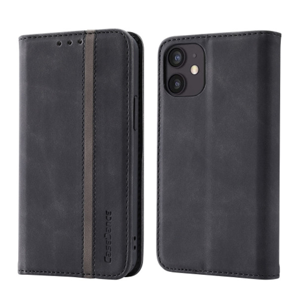 Splicing Skin Feel Magnetic Leather Phone Case For iPhone 11(Black)