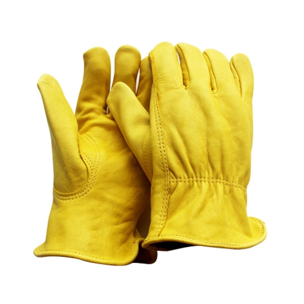 1 Pair JJ-5002 Outdoor Riding Gardening Genuine Leather Safety Gloves, Size: XL