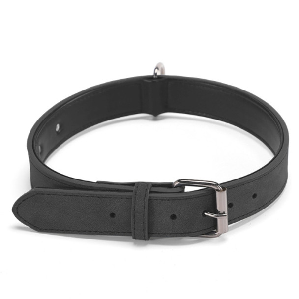 JINMAOHOU Dogs Double-Layer Leather Collar, Specification: L 59x3.2cm(Black)